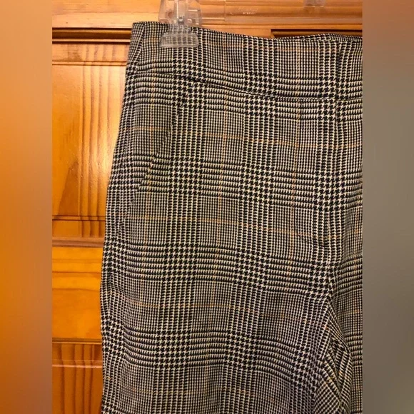 Veronica Beard Gemini Plaid Pants Cotton Linen Trousers